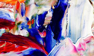 Renkli soyut resim arkaplanı. Modern motif görsel sanat. Yağ renkli yoğun bir karışım. Moda el boyama bezi. Moda poster kağıdı için tuval üzerindeki fırça darbelerini boya