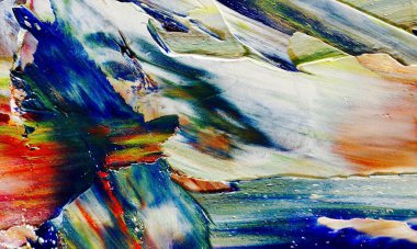 Renkli soyut resim arkaplanı. Modern motif görsel sanat. Yağ renkli yoğun bir karışım. Moda el boyama bezi. Moda poster kağıdı için tuval üzerindeki fırça darbelerini boya