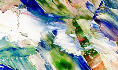 Renkli soyut resim arkaplanı. Modern motif görsel sanat. Yağ renkli yoğun bir karışım. Moda el boyama bezi. Moda poster kağıdı için tuval üzerindeki fırça darbelerini boya