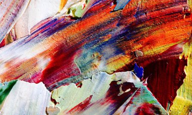 Renkli soyut resim arkaplanı. Modern motif görsel sanat. Yağ renkli yoğun bir karışım. Moda el boyama bezi. Moda poster kağıdı için tuval üzerindeki fırça darbelerini boya