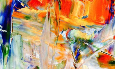 Renkli soyut resim arkaplanı. Modern motif görsel sanat. Yağ renkli yoğun bir karışım. Moda el boyama bezi. Moda poster kağıdı için tuval üzerindeki fırça darbelerini boya