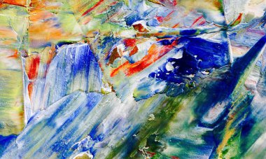 Renkli soyut resim arkaplanı. Modern motif görsel sanat. Yağ renkli yoğun bir karışım. Moda el boyama bezi. Moda poster kağıdı için tuval üzerindeki fırça darbelerini boya