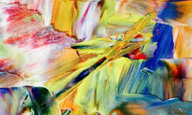 Renkli soyut resim arkaplanı. Modern motif görsel sanat. Yağ renkli yoğun bir karışım. Moda el boyama bezi. Moda poster kağıdı için tuval üzerindeki fırça darbelerini boya