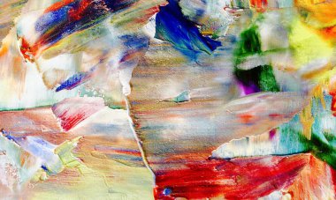 Renkli soyut resim arkaplanı. Modern motif görsel sanat. Yağ renkli yoğun bir karışım. Moda el boyama bezi. Moda poster kağıdı için tuval üzerindeki fırça darbelerini boya