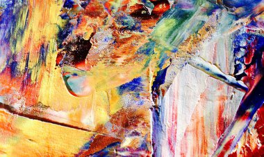 Renkli soyut resim arkaplanı. Modern motif görsel sanat. Yağ renkli yoğun bir karışım. Moda el boyama bezi. Moda poster kağıdı için tuval üzerindeki fırça darbelerini boya