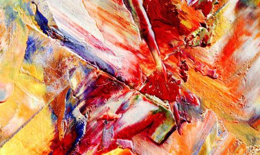 Renkli soyut resim arkaplanı. Modern motif görsel sanat. Yağ renkli yoğun bir karışım. Moda el boyama bezi. Moda poster kağıdı için tuval üzerindeki fırça darbelerini boya