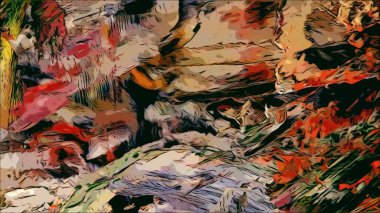 Renkli soyut resim arkaplanı. Modern motif görsel sanat. Yağ renkli yoğun bir karışım. Moda el boyama bezi. Moda poster kağıdı için tuval üzerindeki fırça darbelerini boya