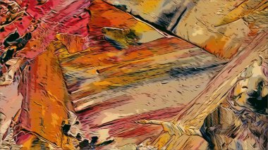 Renkli soyut resim arkaplanı. Modern motif görsel sanat. Yağ renkli yoğun bir karışım. Moda el boyama bezi. Moda poster kağıdı için tuval üzerindeki fırça darbelerini boya