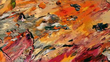 Renkli soyut resim arkaplanı. Modern motif görsel sanat. Yağ renkli yoğun bir karışım. Moda el boyama bezi. Moda poster kağıdı için tuval üzerindeki fırça darbelerini boya