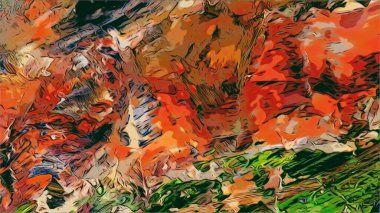 Renkli soyut resim arkaplanı. Modern motif görsel sanat. Yağ renkli yoğun bir karışım. Moda el boyama bezi. Moda poster kağıdı için tuval üzerindeki fırça darbelerini boya