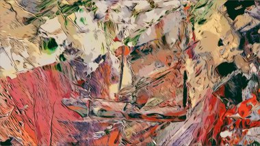 Renkli soyut resim arkaplanı. Modern motif görsel sanat. Yağ renkli yoğun bir karışım. Moda el boyama bezi. Moda poster kağıdı için tuval üzerindeki fırça darbelerini boya