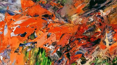 Renkli soyut resim arkaplanı. Modern motif görsel sanat. Yağ renkli yoğun bir karışım. Moda el boyama bezi. Moda poster kağıdı için tuval üzerindeki fırça darbelerini boya