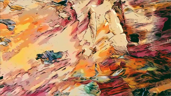 Renkli soyut resim arkaplanı. Modern motif görsel sanat. Yağ renkli yoğun bir karışım. Moda el boyama bezi. Moda poster kağıdı için tuval üzerindeki fırça darbelerini boya