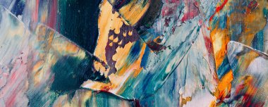 Renkli soyut resim arkaplanı. Modern motif görsel sanat. Yağ renkli yoğun bir karışım. Moda el boyama bezi. Moda poster kağıdı için tuval üzerindeki fırça darbelerini boya