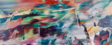 Renkli soyut resim arkaplanı. Modern motif görsel sanat. Yağ renkli yoğun bir karışım. Moda el boyama bezi. Moda poster kağıdı için tuval üzerindeki fırça darbelerini boya