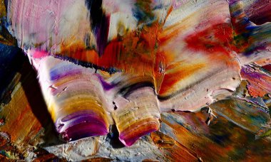 Renkli soyut resim arkaplanı. Modern motif görsel sanat. Yağ renkli yoğun bir karışım. Moda el boyama bezi. Moda poster kağıdı için tuval üzerindeki fırça darbelerini boya