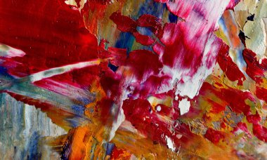 Renkli soyut resim arkaplanı. Modern motif görsel sanat. Yağ renkli yoğun bir karışım. Moda el boyama bezi. Moda poster kağıdı için tuval üzerindeki fırça darbelerini boya