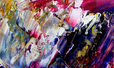 Renkli soyut resim arkaplanı. Modern motif görsel sanat. Yağ renkli yoğun bir karışım. Moda el boyama bezi. Moda poster kağıdı için tuval üzerindeki fırça darbelerini boya