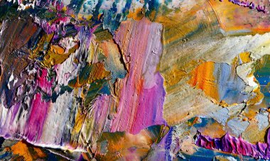 Renkli soyut resim arkaplanı. Modern motif görsel sanat. Yağ renkli yoğun bir karışım. Moda el boyama bezi. Moda poster kağıdı için tuval üzerindeki fırça darbelerini boya