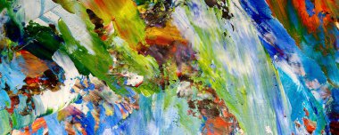 Renkli soyut resim arkaplanı. Modern motif görsel sanat. Yağ renkli yoğun bir karışım. Moda el boyama bezi. Moda poster kağıdı için tuval üzerindeki fırça darbelerini boya