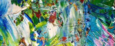 Renkli soyut resim arkaplanı. Modern motif görsel sanat. Yağ renkli yoğun bir karışım. Moda el boyama bezi. Moda poster kağıdı için tuval üzerindeki fırça darbelerini boya