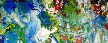 Renkli soyut resim arkaplanı. Modern motif görsel sanat. Yağ renkli yoğun bir karışım. Moda el boyama bezi. Moda poster kağıdı için tuval üzerindeki fırça darbelerini boya