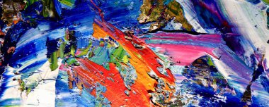 Renkli soyut resim arkaplanı. Modern motif görsel sanat. Yağ renkli yoğun bir karışım. Moda el boyama bezi. Moda poster kağıdı için tuval üzerindeki fırça darbelerini boya