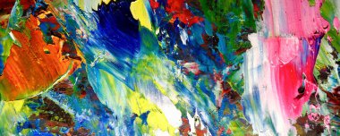 Renkli soyut resim arkaplanı. Modern motif görsel sanat. Yağ renkli yoğun bir karışım. Moda el boyama bezi. Moda poster kağıdı için tuval üzerindeki fırça darbelerini boya