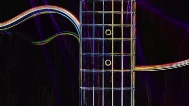 Duvar kağıdı. Renkli neon arkaplan. Neon ışığı gitarı 