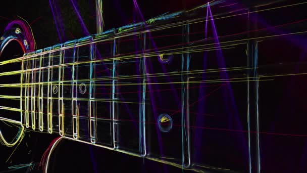 Duvar Kağıdı Renkli Neon Arkaplan Neon Işığı Gitarı — Stok video