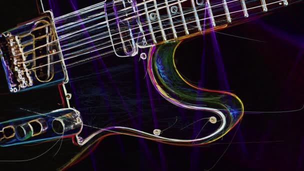 Fondo Pantalla Color Fondo Neón Guitarra Ligera Neón — Vídeos de Stock