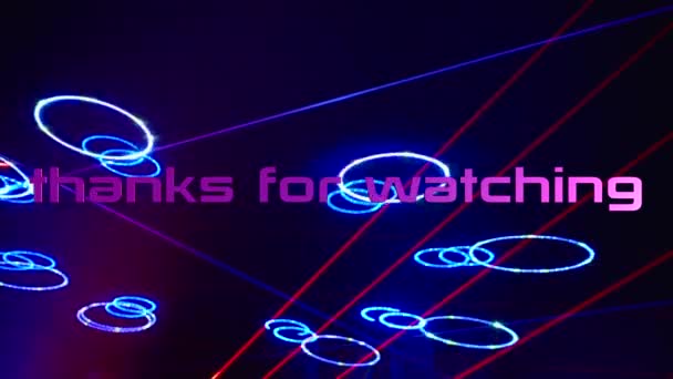 Thanks Watching Text Colored Background Bright Light — Stock Video