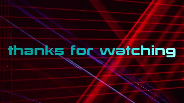 Thanks Watching Text Colored Background Bright Light — Stock Video