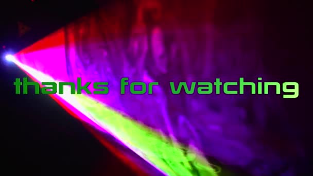 Thanks Watching Text Colored Background Bright Light — Stock Video