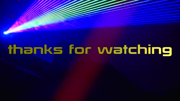 Parlak Işığın Renkli Arkaplanındaki Metni Izlediğiniz Için Teşekkürler — Stok video