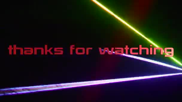 Thanks Watching Text Colored Background Bright Light — Stock Video