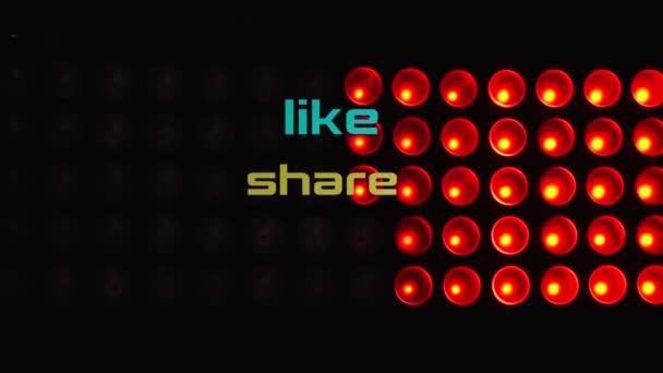 Shure Subscribe Text Pozadí Jevištního Světla — Stock video