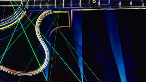 Carta Parati Colore Sfondo Neon Chitarra Leggera Neon — Video Stock