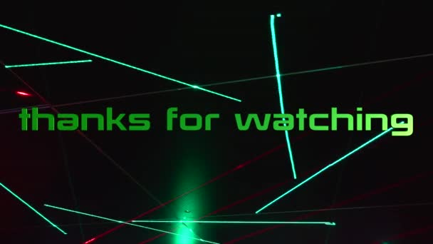 Thanks Watching Text Colored Background Bright Light — Stock Video