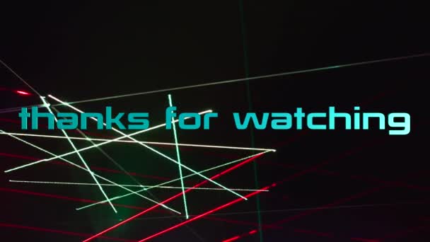 Thanks Watching Text Colored Background Bright Light — Stock Video