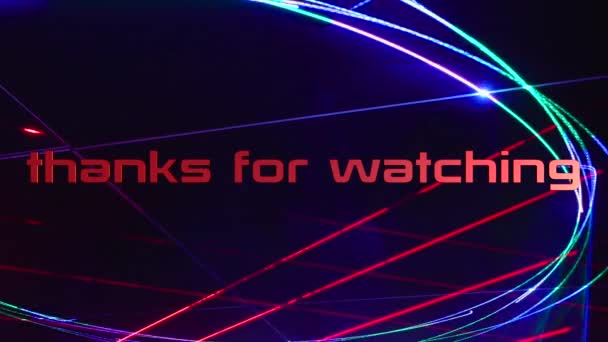 Thanks Watching Text Colored Background Bright Light — Stock Video