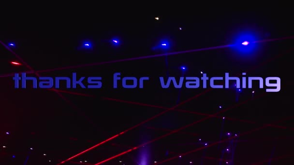 Thanks Watching Text Colored Background Bright Light — Stock Video