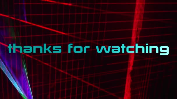 Thanks Watching Text Colored Background Bright Light — Stock Video