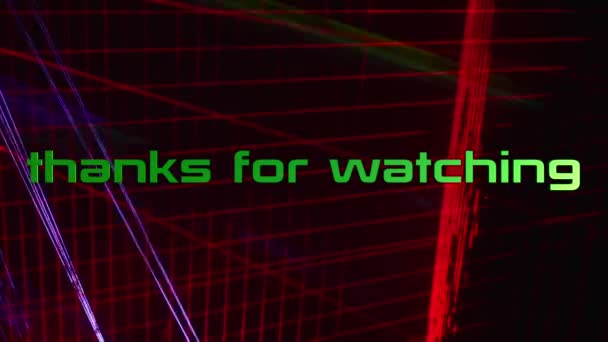 Thanks Watching Text Colored Background Bright Light — Stock Video