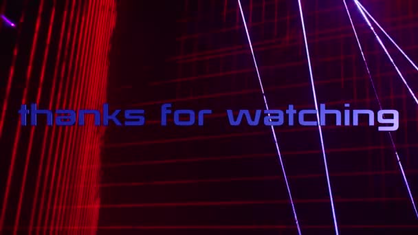 Thanks Watching Text Colored Background Bright Light — Stock Video