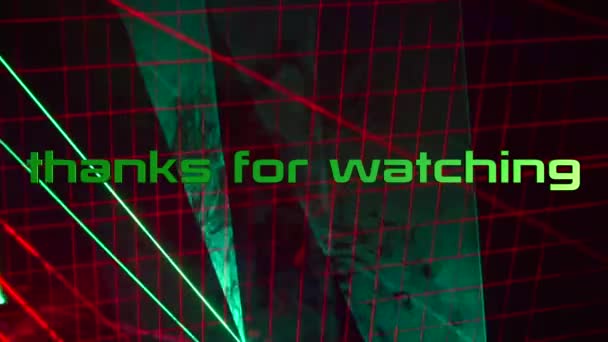 Thanks Watching Text Colored Background Bright Light — Stock Video