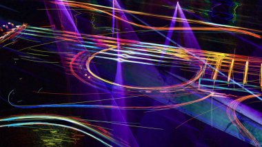 Duvar kağıdı. Renkli neon arkaplan. Neon ışığı gitarı