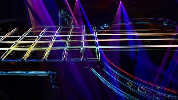 Tapeta Kolor Neonowego Tła Neonowa Gitara Lekka — Zdjęcie stockowe