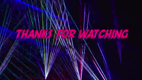 Thanks Watching Text Bright Light Background — Stock Video