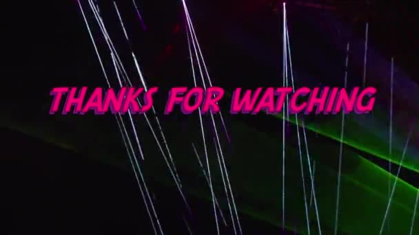 Thanks Watching Text Bright Light Background — Stock Video